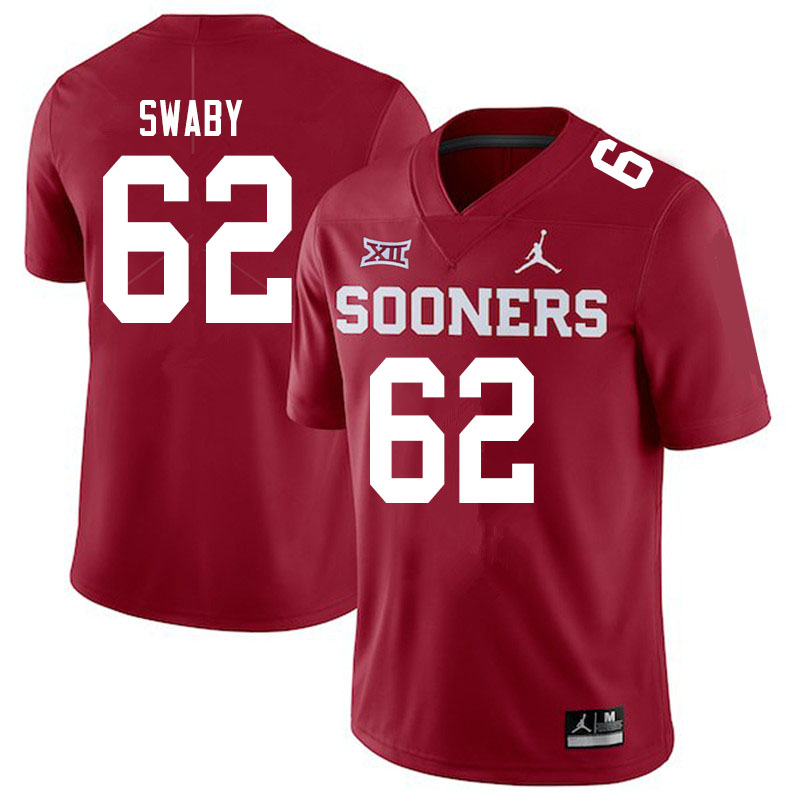Men #62 David Swaby Oklahoma Sooners Jordan Brand College Football Jerseys Sale-Crimson